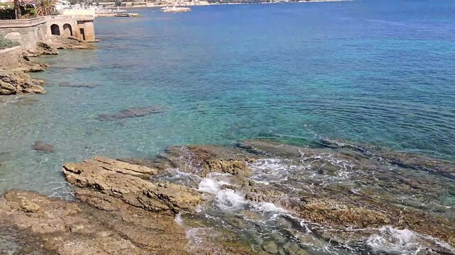 View of the Baie des Fourmis in Beaulieu-sur-Mer, on the French Riviera