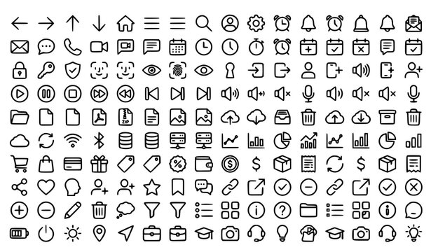 Blockchain and Crypto Outline Icons Collection with Bitcoin Wallet Transactions and Digital Finance Symbols
