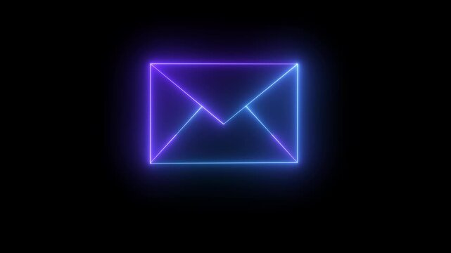 sign color neon mail envelope icon animated Message box animation icon conversation notice receive massage animated sign symbol icon