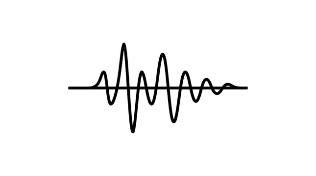 Audio sound waveform representation on white background