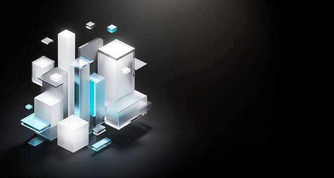 Liquid glass glassmorphism rectangle landscape in elegant style abstract background copy space