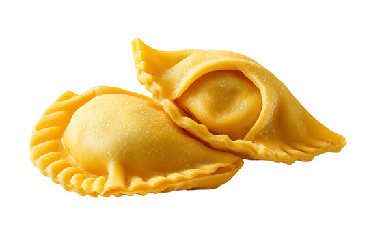 yellow tortillon traditional Italian pasta isolated on transparent background, Clipart png