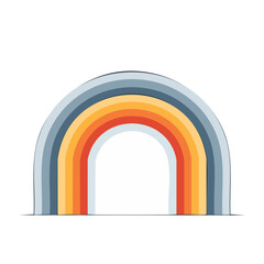Fototapeta premium Colorful rainbow arch illustration on white background