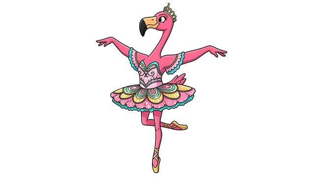 Colorful cartoon fairy with wings and wand.