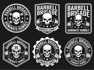 Fototapeta premium Barbell Brigade Gym Logos.
