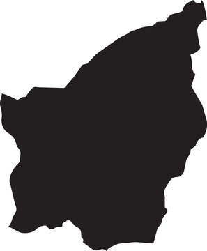 Silhouette map of San Marino a simple black vector outline for travel and geography concepts isolated on a white background