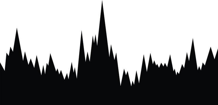 Abstract black jagged mountain silhouette shape with sharp peaks