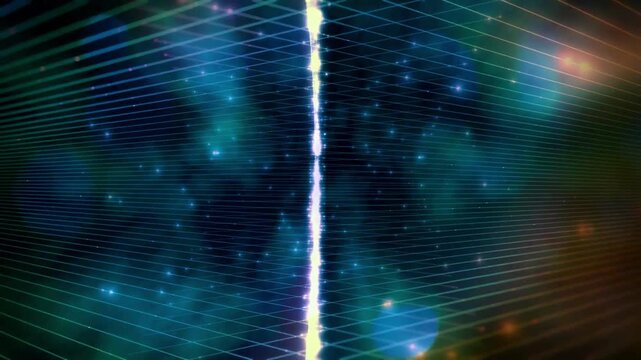 Abstract background with bright glowing lines and a grid, creating a futuristic and technological feel.