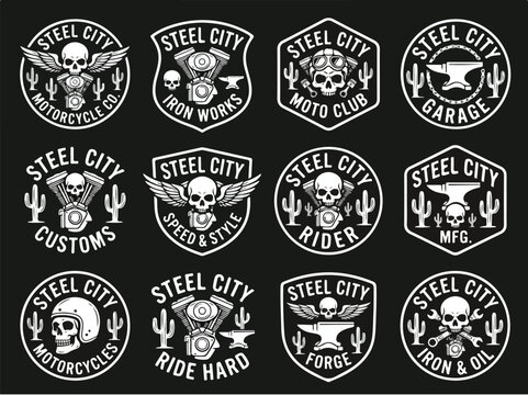 Steel City Motorcycle Club Logos.