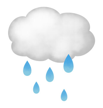 雨雲と雨の雫のイメージイラスト