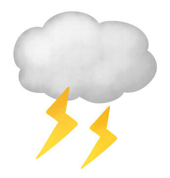 雷雲と雷のイメージイラスト