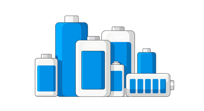 Batteries in various sizes and shapes.