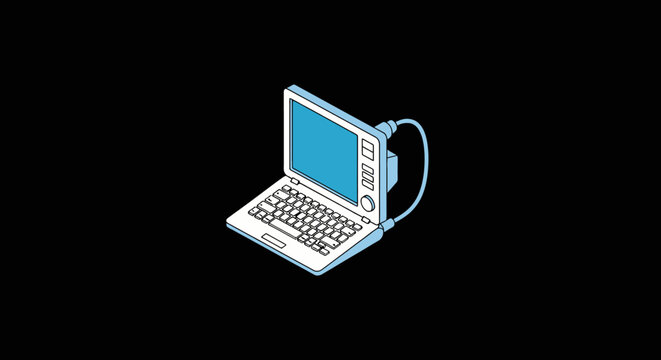 Vintage portable computer with keyboard and screen