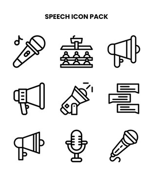 Speech Line Vector Icons Pack