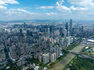 Fototapeta premium Aerial view of landscape in Guangzhou city, China