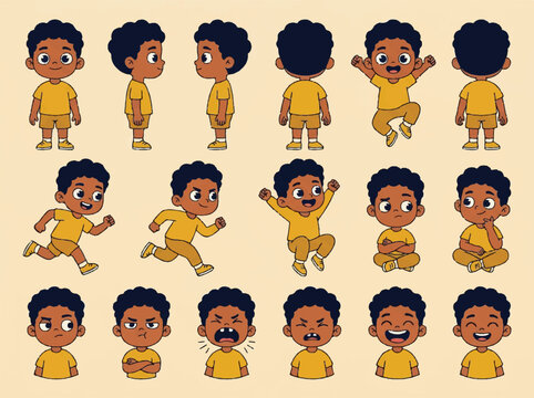Cartoon Toddler in Yellow.