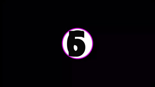 Ten second countdown animation from 10 seconds to 0 seconds on a transparent background, 10 second countdown timer with alpha channel,