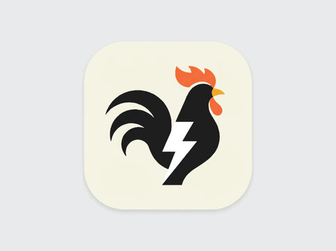 Rooster Icon Logo Design.
