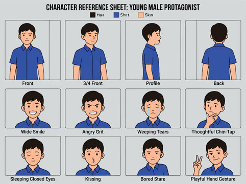 Young Male Protagonist Character.