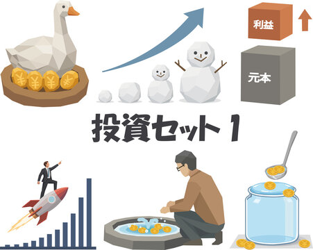 指数関数的成長グラフと投資の比喩セット1