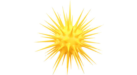 Fototapeta premium Three Dimensional Abstract Yellow Spiky Sphere Organic Cell Structure Model