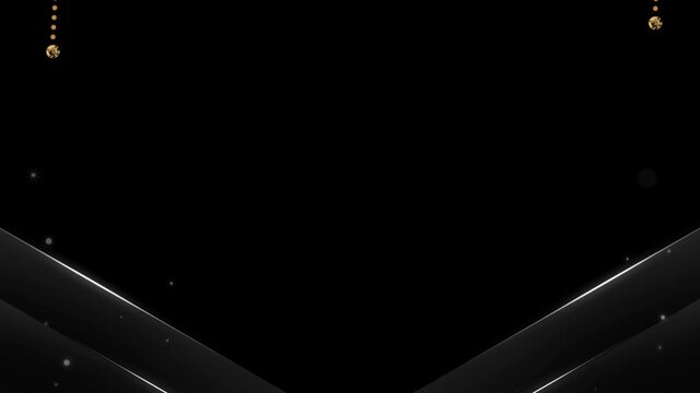 A sleek black background with golden sparkles and white lines, perfect for luxury or celebration themes