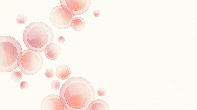 An abstract watercolor style biological cell structures with a coral and rose gradients for scientific growth and skin infections concept