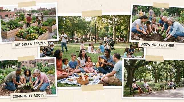 Urban Green Spaces Community Garden Collage