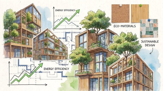 Eco Architecture Sustainable Building Collage