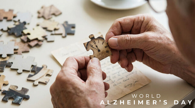 World Alzheimer&rsquo;s Day Concept Image, featuring brain health, memory care, and dementia awareness.