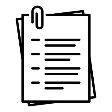 Document Line Icon Report Attachment Vector Symbol