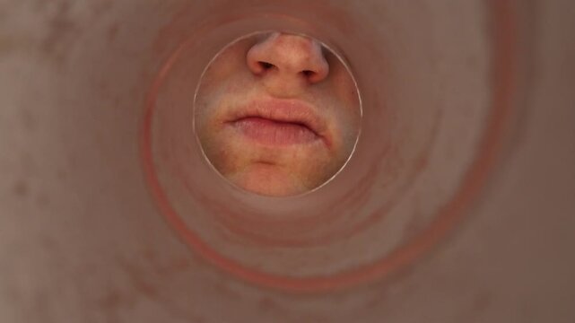 View from inside food container as hungry person reaches for remaining snack searching with fingers and trying to grab the last pieces from the bottom