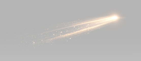Sparkling comet tail with glowing dust and luminous streak inspired by astronomical events © theladydarina