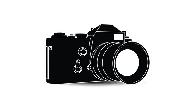 Single lens reflex camera black silhouette camera