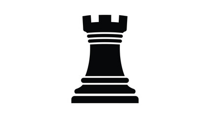 Chess Rook Silhouette On White Background piece © MDShawon
