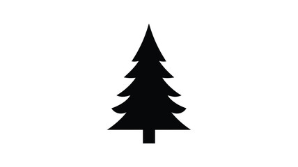 Fototapeta premium Conifer tree shape black silhouette evergreen fir