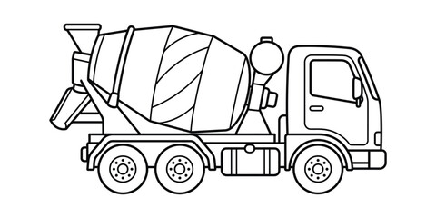 Cement mixer truck outline © Ruhina