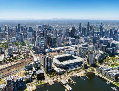 Aerial view of Melbourne city