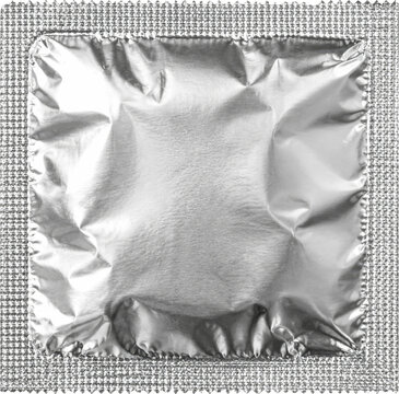 Silver foil wrapper isolated on transparent background