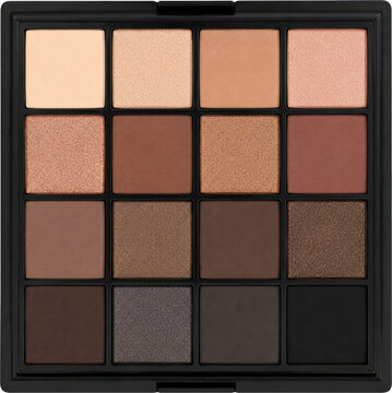 Neutral nude eyeshadow cosmetic palette isolated on transparent background
