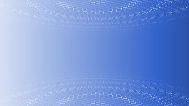 Royal blue  color moving hexagonal shapes with blank space gradient design loopable seamless gradient background