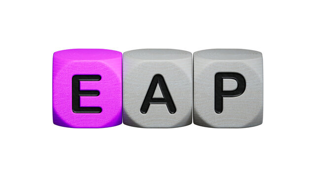 eap questions and answers on wooden cubes.close up of wooden elements,Business Concept.Supports PNG files with transparent backgrounds.