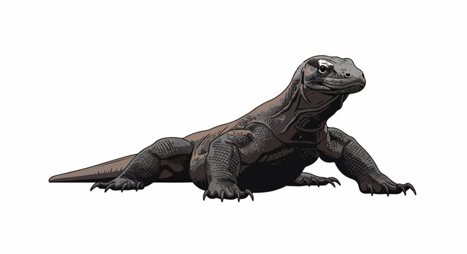 A large lizard with a long tail and sharp claws