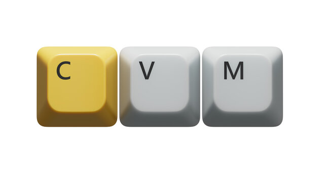 Computer keyboard keys with text CVM. the medicine. medical concept.close up of Computer keyboard keys,Business Concept.Supports PNG files with transparent backgrounds.