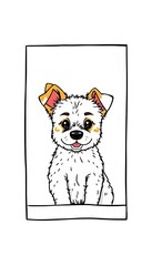 Fototapeta premium Adorable dog doodle illustration framed within a modern social media photo border design, communication, graphics