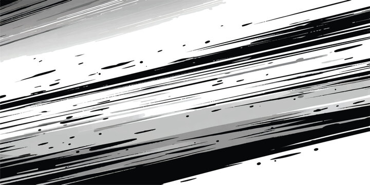 Abstract black and white diagonal speed lines for comic book action effect