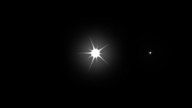 Twinkling white sparkle stars, hand drawn doodle style animation, glowing magical star effects, cartoon blinking lights, seamless chroma key black background, smooth motion overlay for VFX, 4k