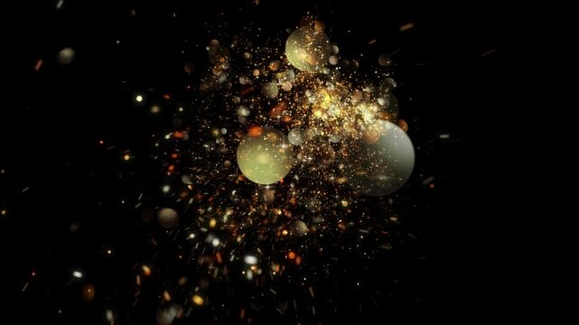3D animation of exploding confetti