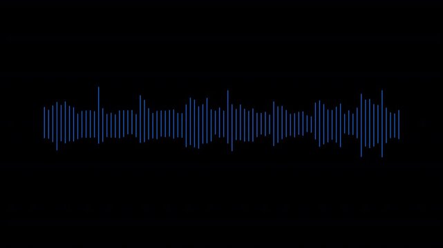 Royal blue  color voice recording waveform sound waves design alpha channel sound background