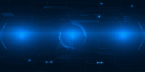 Abstract futuristic digital hi tech background with tech circle and digital elements.Vector illustrations. © Alleachday